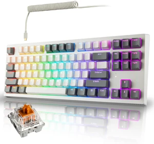 Phantom+ Elite 87 Key RGB Mechanical Gaming Keyboard 3-Mode Wireless Bluetooth 5.0, 2.4GHz & USB-C Wired Hot-Swappable 5-Pin Double-Shot PBT Keycaps Wraith Brown Switch - White Phantom+ Elite 87 Key RGB Mechanical Gaming Keyboard 3-Mode Wireless Bluetooth 5.0, 2.4GHz & USB-C Wired Hot-Swappable 5-Pin Double-Shot PBT Keycaps Wraith Brown Switch - White