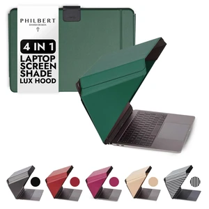 4-in-1 Laptop Screen Shade Original Lux Hood Sun, Privacy, Heat & Contrast Protection, Freestanding with Pocket, Fits 1516 MacBook & PC, Patented, Green 4-in-1 Laptop Screen Shade Original Lux Hood Sun, Privacy, Heat & Contrast Protection, Freestanding with Pocket, Fits 1516 MacBook & PC, Patented, Green