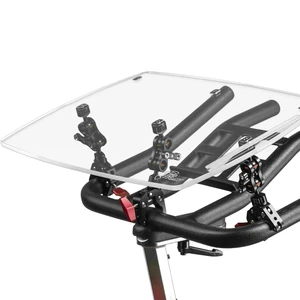 Universal Acrylic Laptop Tray for Exercise Bikes Adjustable holder for laptop, books and more; universal bike tray and exercise workstation Universal Acrylic Laptop Tray for Exercise Bikes Adjustable holder for laptop, books and more; universal bike tray and exercise workstation
