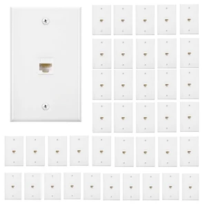 30 Pack Ethernet Wall Plate with Single Port Rj45 Cat6 Female to Female Wall Jack Inline Coupler Plates Ethernet Cable Faceplates (Blue) 30 Pack Ethernet Wall Plate with Single Port Rj45 Cat6 Female to Female Wall Jack Inline Coupler Plates Ethernet Cable Faceplates (Blue)
