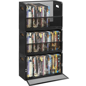 DVD Storage Rack - 3 Pack, Holds 84 DVD Cases or 96 Blu-ray Cases Desktop/Closet DVD/Blu-ray Rack, Space-saving, Holds Game Cases/Papers/Cards, Sturdy Metal, Compact DVD Storage Rack - 3 Pack, Holds 84 DVD Cases or 96 Blu-ray Cases Desktop/Closet DVD/Blu-ray Rack, Space-saving, Holds Game Cases/Papers/Cards, Sturdy Metal, Compact