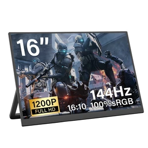 16" 144Hz Portable Gaming Monitor,1920x1200P IPS FHD External Monitor, Dual Speakers USB-C HDMI Second Screen for Laptop PC Mac Phone Xbox PS4/5 Switch 16" 144Hz Portable Gaming Monitor,1920x1200P IPS FHD External Monitor, Dual Speakers USB-C HDMI Second Screen for Laptop PC Mac Phone Xbox PS4/5 Switch