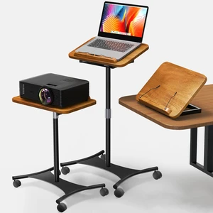 Laptop Floor Stand with Wheels - 2 in 1 Dual-use Floor & Desk Stand, Solid Wood and Height Adjustable from 16.5" to 51", Stable Small Standing Desk for Office, Home, Study Laptop Floor Stand with Wheels - 2 in 1 Dual-use Floor & Desk Stand, Solid Wood and Height Adjustable from 16.5" to 51", Stable Small Standing Desk for Office, Home, Study