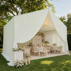 20x20ft Ivory Ceiling Drapes for Wedding, 4 Panels 5×20ft Wrinkle-Free Silky Draping Fabric Ceiling Curtains for Tent Canopy Church Event Reception Stage Backdrop 20x20ft Ivory Ceiling Drapes for Wedding, 4 Panels 5×20ft Wrinkle-Free Silky Draping Fabric Ceiling Curtains for Tent Canopy Church Event Reception Stage Backdrop