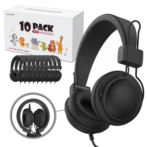 Classroom Headphones 10 Pack with Microphone & Shareport, Black Durable & Foldable, All-Day Comfort, 85dB Volume Limit, 3.5mm Jack, Tangle-free Cord, For Kids School & Online Learning Classroom Headphones 10 Pack with Microphone & Shareport, Black Durable & Foldable, All-Day Comfort, 85dB Volume Limit, 3.5mm Jack, Tangle-free Cord, For Kids School & Online Learning