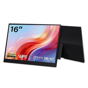 16" FHD 1200p IPS Portable Monitor with Kickstand, USB C HDMI Portable Screen, Eye Care,Ultra Slim,Portable hdmi Monitor with Built in Speakers,Lightweight Travel Monitor for Business Trip 16" FHD 1200p IPS Portable Monitor with Kickstand, USB C HDMI Portable Screen, Eye Care,Ultra Slim,Portable hdmi Monitor with Built in Speakers,Lightweight Travel Monitor for Business Trip