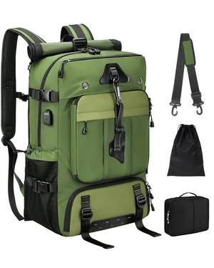 Travel Backpack for Men,40L Carry On Backpack Fits 16" Laptop 3 in 1 Luggage Duffle Bag with USB Charging Port, Shoe Compartment,for Weekend Getaway, Overnight Trip,Green Travel Backpack for Men,40L Carry On Backpack Fits 16" Laptop 3 in 1 Luggage Duffle Bag with USB Charging Port, Shoe Compartment,for Weekend Getaway, Overnight Trip,Green
