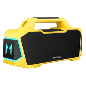 80W Portable Bluetooth Speaker, Loud Bass, IPX6 Waterproof, Yellow Bright yellow speaker for picnic, tailgate, RV, workshop, projector nights, boat deck, cookouts, USB/AUX music 80W Portable Bluetooth Speaker, Loud Bass, IPX6 Waterproof, Yellow Bright yellow speaker for picnic, tailgate, RV, workshop, projector nights, boat deck, cookouts, USB/AUX music