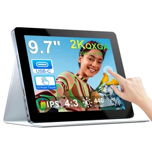 9.7" 2K Portable Monitor Touchscreen, 2048x1536 IPS Display with 10-Point Touch, HDMI & Dual USB-C, CNC Aluminum Body, Built-in Speaker, Protective Case for PC/Phone/Travel/Home Office 9.7" 2K Portable Monitor Touchscreen, 2048x1536 IPS Display with 10-Point Touch, HDMI & Dual USB-C, CNC Aluminum Body, Built-in Speaker, Protective Case for PC/Phone/Travel/Home Office
