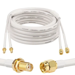 SMA Extension Cable - 20FT SMA Male to SMA Female Coax Cable Ultra Low-Loss Twin-KMR195 Coaxial Cable Antenna Extension Cable with SMA Connector for 5G Cellular Routers, Gateways, Hotspots SMA Extension Cable - 20FT SMA Male to SMA Female Coax Cable Ultra Low-Loss Twin-KMR195 Coaxial Cable Antenna Extension Cable with SMA Connector for 5G Cellular Routers, Gateways, Hotspots