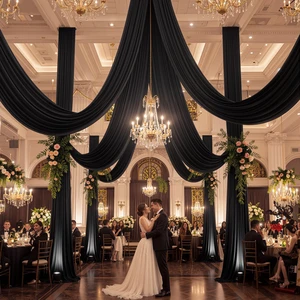 20x20ft Black Ceiling Drapes for Wedding, 4 Panels 5×20ft Wrinkle-Free Silky Draping Fabric Ceiling Curtains for Tent Canopy Church Event Reception Stage Backdrop 20x20ft Black Ceiling Drapes for Wedding, 4 Panels 5×20ft Wrinkle-Free Silky Draping Fabric Ceiling Curtains for Tent Canopy Church Event Reception Stage Backdrop