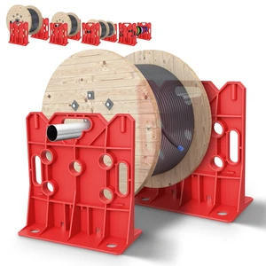 Wire Spool Rack, Electrical Wire Dispenser, Cable Management Rack 1 Pair Multi Purpose Wire Dispenser for Organizing Cables 34" Diameter 17" Tall 15.87" Wide 330 Pound Weight Capacity Red Wire Spool Rack, Electrical Wire Dispenser, Cable Management Rack 1 Pair Multi Purpose Wire Dispenser for Organizing Cables 34" Diameter 17" Tall 15.87" Wide 330 Pound Weight Capacity Red