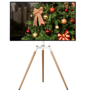 Universal Tripod Easel TV Stand for 32-65 inch LED LCD Screen Flat Curved Screen, Height Adjustable Studio TV Display Stand with 140° Swivel for Bedroom, Living Room, Corner TV Stand (White) Universal Tripod Easel TV Stand for 32-65 inch LED LCD Screen Flat Curved Screen, Height Adjustable Studio TV Display Stand with 140° Swivel for Bedroom, Living Room, Corner TV Stand (White)
