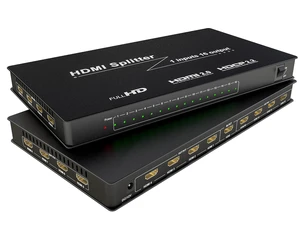1x16 HDMI Splitter 16 Port 4K@60Hz Video Distributor 1 in 16 Out, 18Gbps, HDCP 2.2, 3D/Dolby Audio, Long-Distance Signal Amplification 1x16 HDMI Splitter 16 Port 4K@60Hz Video Distributor 1 in 16 Out, 18Gbps, HDCP 2.2, 3D/Dolby Audio, Long-Distance Signal Amplification