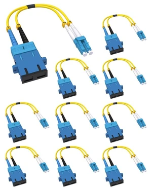 10 Pack Fiber Optic Adapter Cable, SC Female to LC Male, OS1/OS2 10GB OS1/OS2 Singlemode Hybrid Coupler Converter Dongle, 1 FT, for Fiber Optic Network Use 10 Pack Fiber Optic Adapter Cable, SC Female to LC Male, OS1/OS2 10GB OS1/OS2 Singlemode Hybrid Coupler Converter Dongle, 1 FT, for Fiber Optic Network Use