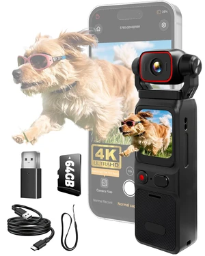 4K Vlogging Camera, Portable Pocket Camera (WiFi & 64GB Card) 3000mAh Battery, 1.69" Display, 6-Axis Stabilizer & EIS, 150° Wide-Angle Body Cam for Travel YouTube & TikTok 4K Vlogging Camera, Portable Pocket Camera (WiFi & 64GB Card) 3000mAh Battery, 1.69" Display, 6-Axis Stabilizer & EIS, 150° Wide-Angle Body Cam for Travel YouTube & TikTok