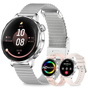 Smart Watches for Women,1.27" High Clear 3D Curved Screen Smart Watch with Bluetooth Calls,3 Bands,HR/Steps/Calories/BP/Sleep Tracker,120+ Sports IP68 Activity Tracker Android&iOS Silver Smart Watches for Women,1.27" High Clear 3D Curved Screen Smart Watch with Bluetooth Calls,3 Bands,HR/Steps/Calories/BP/Sleep Tracker,120+ Sports IP68 Activity Tracker Android&iOS Silver