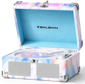 Vintage CD Player with Speakers, Bluetooth in/Out, Watercolor Rechargeable portable retro CD player with LED display, USB, AUX and headphone jack, for bedroom décor, dorms and gifting Vintage CD Player with Speakers, Bluetooth in/Out, Watercolor Rechargeable portable retro CD player with LED display, USB, AUX and headphone jack, for bedroom décor, dorms and gifting
