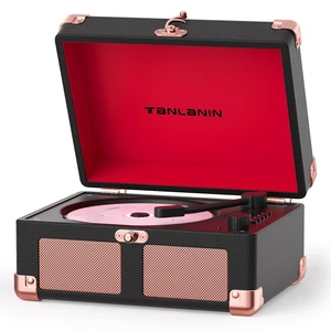 Vintage CD Player with Speakers, Bluetooth Input/Output, Black Rechargeable portable retro CD player with LED display, USB, AUX and headphone jack, for bedroom décor, dorms and gifting Vintage CD Player with Speakers, Bluetooth Input/Output, Black Rechargeable portable retro CD player with LED display, USB, AUX and headphone jack, for bedroom décor, dorms and gifting