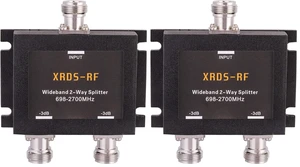 Wide-Band 2 Way Splitter-3dB N Type Female-50 Ohm Cellular Signal Splitter for 4G/LTE System by -RF (NOT for TV) (Pack of 2) Wide-Band 2 Way Splitter-3dB N Type Female-50 Ohm Cellular Signal Splitter for 4G/LTE System by -RF (NOT for TV) (Pack of 2)