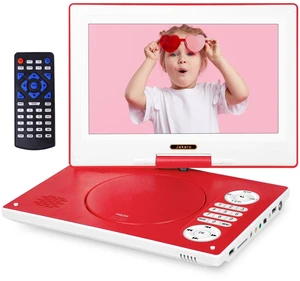 12.5" Portable DVD Player, 10.1" HD Swivel Screen, Red 5H Battery, Break-Point Memory, 270° Swivel Screen, Region-Free, Supports NES Games, for Car & Travel 12.5" Portable DVD Player, 10.1" HD Swivel Screen, Red 5H Battery, Break-Point Memory, 270° Swivel Screen, Region-Free, Supports NES Games, for Car & Travel