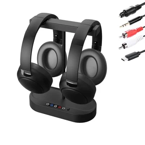 Jersoon Duet - Dual 2.4GHz RF Wireless Headphones for TV Watching with Transmitter & Charging Dock, Clear Voice & Loud Volume for Seniors and the Hard of Hearing, Easy Plug & Play Setup Jersoon Duet - Dual 2.4GHz RF Wireless Headphones for TV Watching with Transmitter & Charging Dock, Clear Voice & Loud Volume for Seniors and the Hard of Hearing, Easy Plug & Play Setup