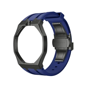 Steel Case Silicone Strap for Swatch x AP Royal Pop 316L Stainless Steel Metal Case and Soft Silicone Band Mod Kit, Wrist Conversion Kit, Snap-in Install Steel Case Silicone Strap for Swatch x AP Royal Pop 316L Stainless Steel Metal Case and Soft Silicone Band Mod Kit, Wrist Conversion Kit, Snap-in Install