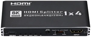 8K@60Hz HDMI Splitter 1 in 4 Out, HDMI 2.1 Splitter 1x4 Support 4K@120Hz, 1080P@240Hz VRR HDCP2.3 HDR HDR10 48Gbps EDID Dolby Atmos 7.1ch, Only Duplicate/Mirror Screens Not Extend (Black) 8K@60Hz HDMI Splitter 1 in 4 Out, HDMI 2.1 Splitter 1x4 Support 4K@120Hz, 1080P@240Hz VRR HDCP2.3 HDR HDR10 48Gbps EDID Dolby Atmos 7.1ch, Only Duplicate/Mirror Screens Not Extend (Black)