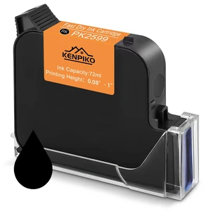 72ml Black Fast Dry Ink Cartridge PK2599 for 1 Inch Print Height Handheld Inkjet Printer KP008, 1inch/25.4mm Solvent Quick-Drying Ink Cartridge Replacement - Black 72ml Black Fast Dry Ink Cartridge PK2599 for 1 Inch Print Height Handheld Inkjet Printer KP008, 1inch/25.4mm Solvent Quick-Drying Ink Cartridge Replacement - Black