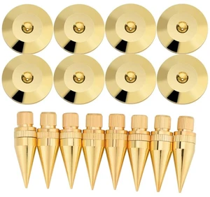 Speaker Spike Pad Kit, 8 Pairs 6 x 36mm Copper Speaker Spike Isolation Stand with Base Pad Feet Mat for for Speaker, Amplifier, CD DVD Player, Turntable Recorder, Chassis, Instrument Speaker Spike Pad Kit, 8 Pairs 6 x 36mm Copper Speaker Spike Isolation Stand with Base Pad Feet Mat for for Speaker, Amplifier, CD DVD Player, Turntable Recorder, Chassis, Instrument
