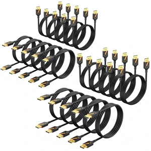 DisplayPort 1.2 Cable, 6FT, 20-Pack, 4K@60Hz, 2K@165Hz Orange-Accent Design, Gold-plated, 21.6Gbps, 3D & HDR, FreeSync/G-Sync, for Gaming Monitor, PC, TV, Graphics Card, Laptop DisplayPort 1.2 Cable, 6FT, 20-Pack, 4K@60Hz, 2K@165Hz Orange-Accent Design, Gold-plated, 21.6Gbps, 3D & HDR, FreeSync/G-Sync, for Gaming Monitor, PC, TV, Graphics Card, Laptop