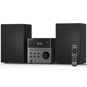 Home CD Stereo Shelf System, 30W Micro HiFi System with Bluetooth CD Player, FM Radio, USB Playback, AUX-in, Headphone Jack, Remote Control, DSP Home CD Stereo Shelf System, 30W Micro HiFi System with Bluetooth CD Player, FM Radio, USB Playback, AUX-in, Headphone Jack, Remote Control, DSP