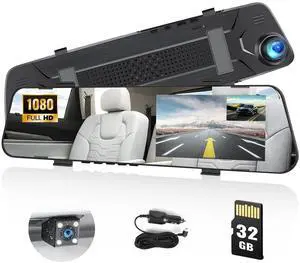 Mirror Dash Cam for Cars,4.5" Rear View Mirror 1080P Front and Rear View Dual Cameras,Super Night Vision,Parking Assistance,G-Sensor,24H Parking Monitor, Waterproof Backup Camera Free 32GB Card Mirror Dash Cam for Cars,4.5" Rear View Mirror 1080P Front and Rear View Dual Cameras,Super Night Vision,Parking Assistance,G-Sensor,24H Parking Monitor, Waterproof Backup Camera Free 32GB Card