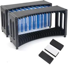 DVD Storage Rack, 2 Pack Stackable ABS Organizer | Upgrade ABS Material, Holds 40 Slim DVD Jewel Cases, For Home, Office, Movie Music Room DVD Storage Rack, 2 Pack Stackable ABS Organizer | Upgrade ABS Material, Holds 40 Slim DVD Jewel Cases, For Home, Office, Movie Music Room