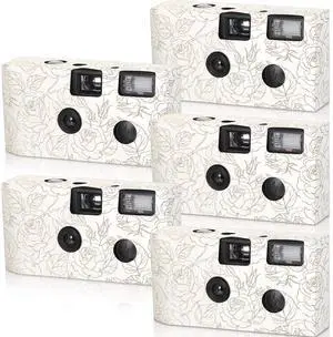 5 Pcs Disposable Camera for Wedding Bulk, Color Film Single Use Camera Bulk with Flash 35 mm One Time for Gathering Wedding Travel Anniversary Honeymoon(Rose) 5 Pcs Disposable Camera for Wedding Bulk, Color Film Single Use Camera Bulk with Flash 35 mm One Time for Gathering Wedding Travel Anniversary Honeymoon(Rose)