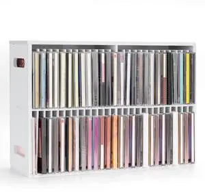 52 Slots CD Storage Holder, Wall-Mounted CD Display Stand | Jewel Cases Organizer Rack, Stackable Disc Case Holder for Theatre Room White 52 Slots CD Storage Holder, Wall-Mounted CD Display Stand | Jewel Cases Organizer Rack, Stackable Disc Case Holder for Theatre Room White