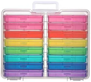 PCA Photo Storage Box 4" x 6" Cases With Handle - 16 Inner Keeper, Large Organizer, Plastic Craft Case for Stickers, Stamps, Jigsaw, Vegetable Seeds PCA Photo Storage Box 4" x 6" Cases With Handle - 16 Inner Keeper, Large Organizer, Plastic Craft Case for Stickers, Stamps, Jigsaw, Vegetable Seeds