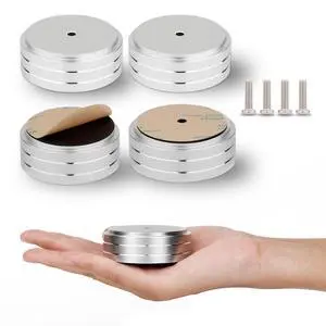 Audio Isolation Feet Aluminum Load 400KG Amplifier Feet 58 * 22MM(4Pcs) | Turntable Isolation Pad with Adhesives/Screw for Audio,Speakers,Subwoofers, Turntable,Amplifier,DAC(Silver) Audio Isolation Feet Aluminum Load 400KG Amplifier Feet 58 * 22MM(4Pcs) | Turntable Isolation Pad with Adhesives/Screw for Audio,Speakers,Subwoofers, Turntable,Amplifier,DAC(Silver)