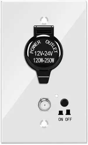 RV TV Antenna Panel, Motorhome TV Antenna Control Panel with a Cigarette Lighter Socket, Dual Separator for The Second TV, Sensitive Signal Reception RV TV Antenna Panel, Motorhome TV Antenna Control Panel with a Cigarette Lighter Socket, Dual Separator for The Second TV, Sensitive Signal Reception