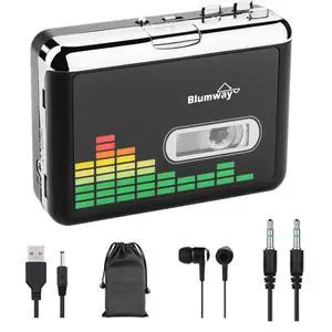 USB Cassette to MP3 Converter, Cassette Tape Player, No PC Needed | Plug & Play, USB/Battery Power, Portable Walkman Type, Auto-Reverse, Volume Control, Tape to Digital Converter with Earphone USB Cassette to MP3 Converter, Cassette Tape Player, No PC Needed | Plug & Play, USB/Battery Power, Portable Walkman Type, Auto-Reverse, Volume Control, Tape to Digital Converter with Earphone