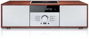 Vintage Style Home CD Player with Bluetooth, FM Radio, USB Port for MP3 Playback, Aux-in, Earphone Port, 30W Nostalgic Wood Home HiFi Stereo System Vintage Style Home CD Player with Bluetooth, FM Radio, USB Port for MP3 Playback, Aux-in, Earphone Port, 30W Nostalgic Wood Home HiFi Stereo System