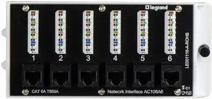 Legrand - OnQ Home Theater Patch Panel, 6 Port Interface Module, Cat 6A Network Patch Panel for Wired Ethernet Connection, Black, AC106A6 Legrand - OnQ Home Theater Patch Panel, 6 Port Interface Module, Cat 6A Network Patch Panel for Wired Ethernet Connection, Black, AC106A6