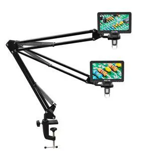 Microscope Arm Stand,Adjustable Metal Bracket with Clamp and Grommet Base,Coin Microscope Mount ,Compatible with Model DM4 DM9 MS1 MS3& Most 4.3'',7'' Digital Microscopes (1.37inch(for DM9-H)) | Compa Microscope Arm Stand,Adjustable Metal Bracket with Clamp and Grommet Base,Coin Microscope Mount ,Compatible with Model DM4 DM9 MS1 MS3& Most 4.3'',7'' Digital Microscopes (1.37inch(for DM9-H)) | Compa