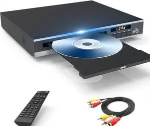 DVD Player, Region Free DVD Players for CD/DVD's, Compact DVD Player | Supports NTSC/PAL System with AV Stable Outputs/USB 128G Input, Contains Remote Control and RCA Cable-Not Support HDMI DVD Player, Region Free DVD Players for CD/DVD's, Compact DVD Player | Supports NTSC/PAL System with AV Stable Outputs/USB 128G Input, Contains Remote Control and RCA Cable-Not Support HDMI