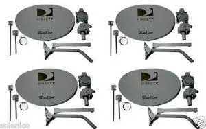 LOT 4 Slimline DTV Dish Antennas KA/KU HD MPEG4 W/MONOPOLES NO LNBF LOT 4 Slimline DTV Dish Antennas KA/KU HD MPEG4 W/MONOPOLES NO LNBF