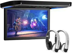 ® 12.1 Inch 1080P Video Car Overhead Player Roof Mounted Monitor HDMI Port with White New Version IR Headphones (No DVD) ® 12.1 Inch 1080P Video Car Overhead Player Roof Mounted Monitor HDMI Port with White New Version IR Headphones (No DVD)