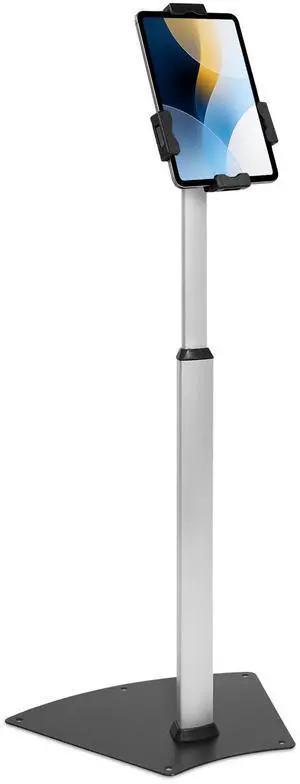 Anti-Theft Universal iPad & Samsung Tablet Floor Stand Kiosk, Locking Clamp, Height Adjustable 24.8"42.5", 360° Rotating POS Kiosk for 7.9"11" Tablets, Silver Anti-Theft Universal iPad & Samsung Tablet Floor Stand Kiosk, Locking Clamp, Height Adjustable 24.8"42.5", 360° Rotating POS Kiosk for 7.9"11" Tablets, Silver