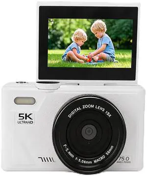 4K Digital Camera, 13MP Vlogging Camera, with 18X Zoom, 3 Inch Flip Screen, HD Compact Camera, for Travel Photography (White) 4K Digital Camera, 13MP Vlogging Camera, with 18X Zoom, 3 Inch Flip Screen, HD Compact Camera, for Travel Photography (White)