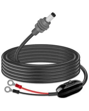 Mini DC5521 to O Ring Extension Cable with On/Off Switch, 18AWG DC 5.5x2.1MM to 8MM Eyelet Direct Battery Power Cable for Car, RV, or Marine, 10FT (with Switch) Mini DC5521 to O Ring Extension Cable with On/Off Switch, 18AWG DC 5.5x2.1MM to 8MM Eyelet Direct Battery Power Cable for Car, RV, or Marine, 10FT (with Switch)