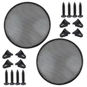 12" Speaker Grill Mesh Cover, Round Speaker Grill Cover, ABS Plastic Frame and Metal Mesh Subwoofer Guard Protector with Screws, 2 Pcs Black 12" Speaker Grill Mesh Cover, Round Speaker Grill Cover, ABS Plastic Frame and Metal Mesh Subwoofer Guard Protector with Screws, 2 Pcs Black